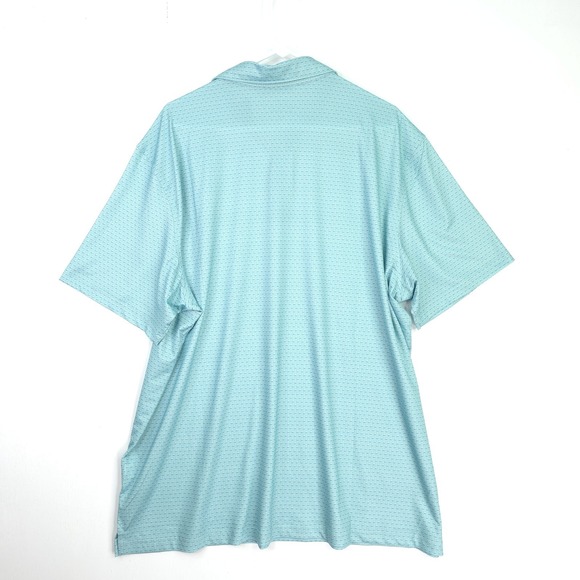 Vineyard Vines Performance Men's XXL Golf Shirt‎ Polo Micro Whale AOP Aqua NWT - Picture 8 of 11